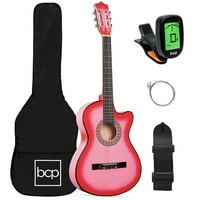 Picks Strap Mini Kids Acoustic Toy Guitar Kit Gig Bag Tuner Glitter Pink